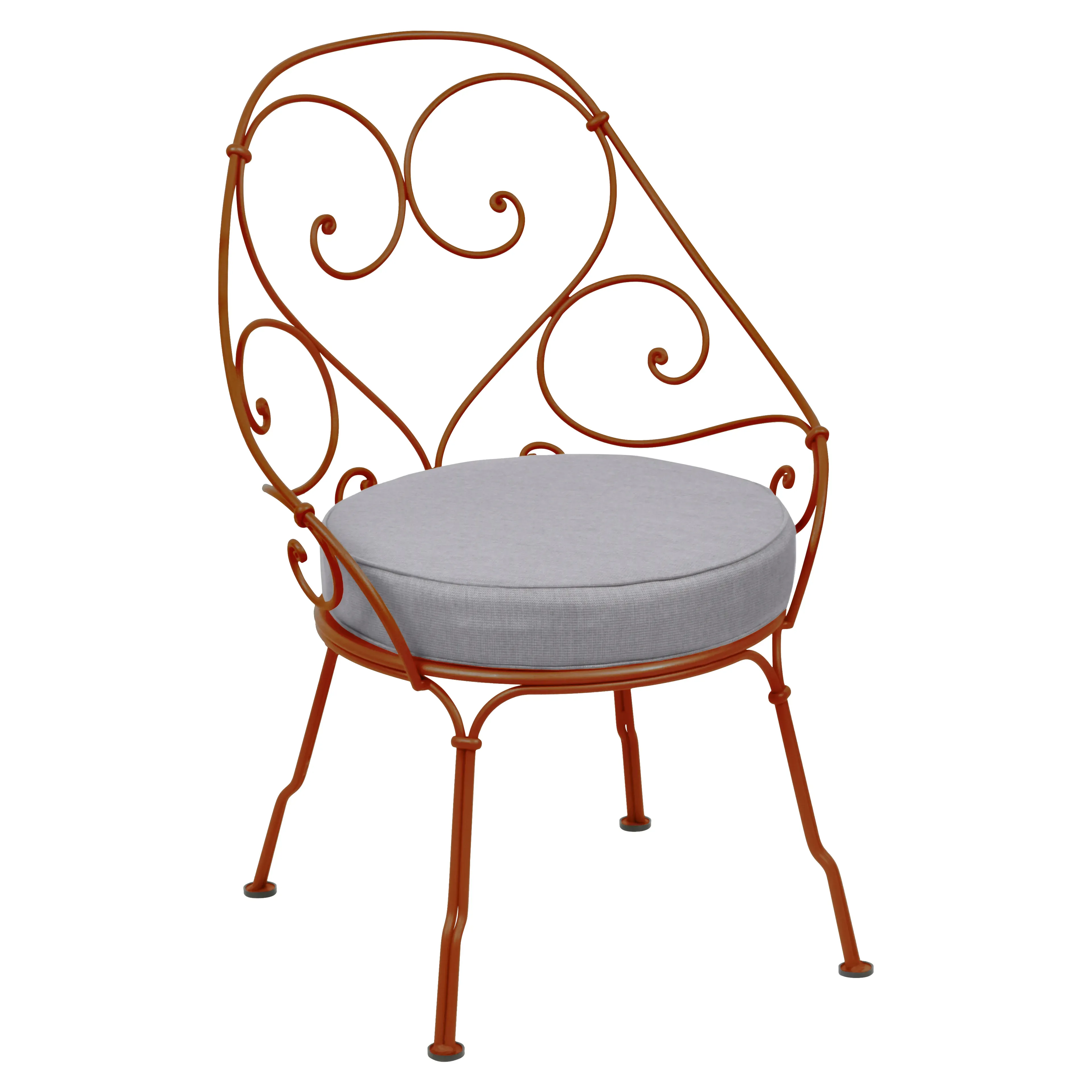 Fermob Fauteuil 1900 Cabriolet - E2 orange confite - gris flanelle