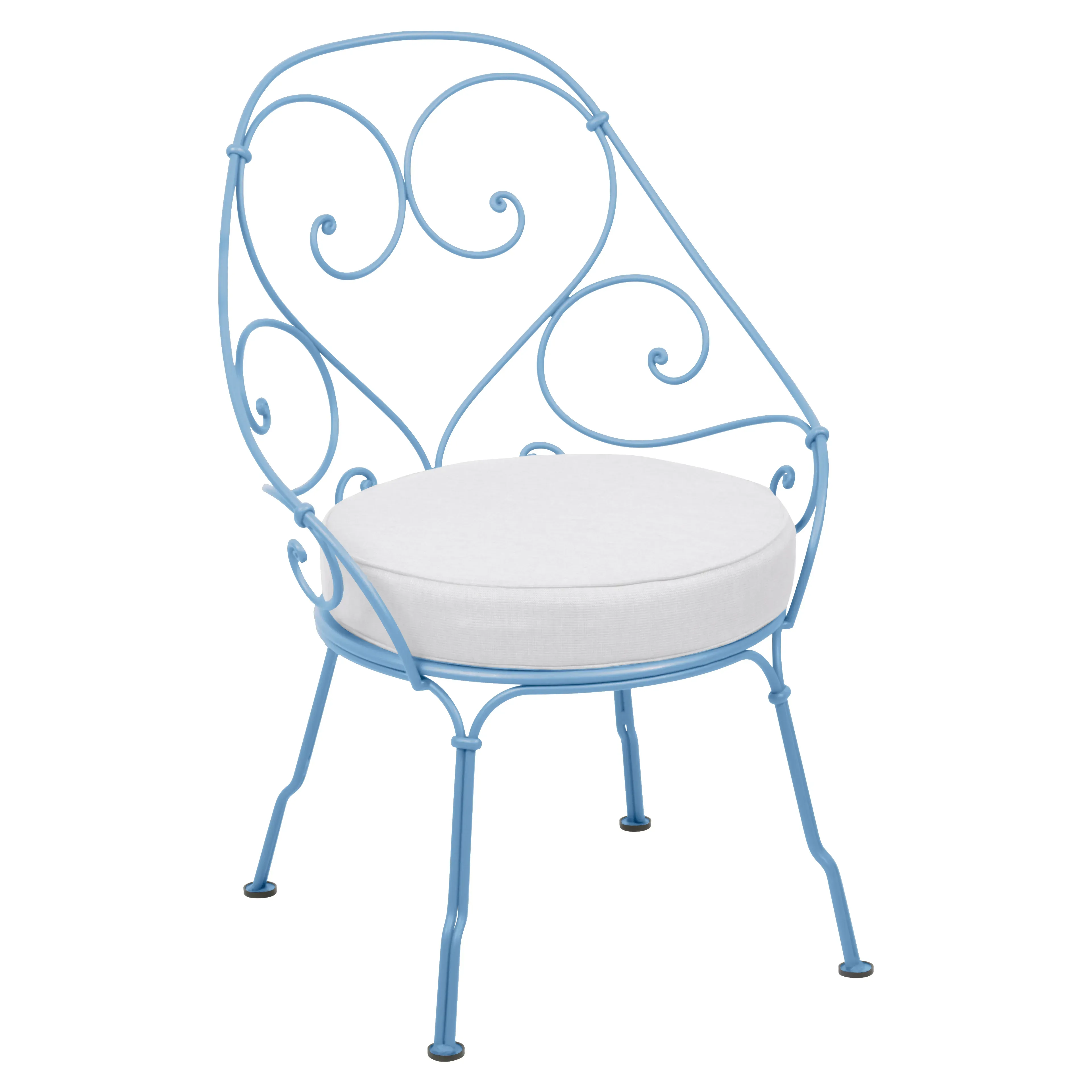 Fermob Fauteuil 1900 Cabriolet - E1 bleu-maya - blanc grisé