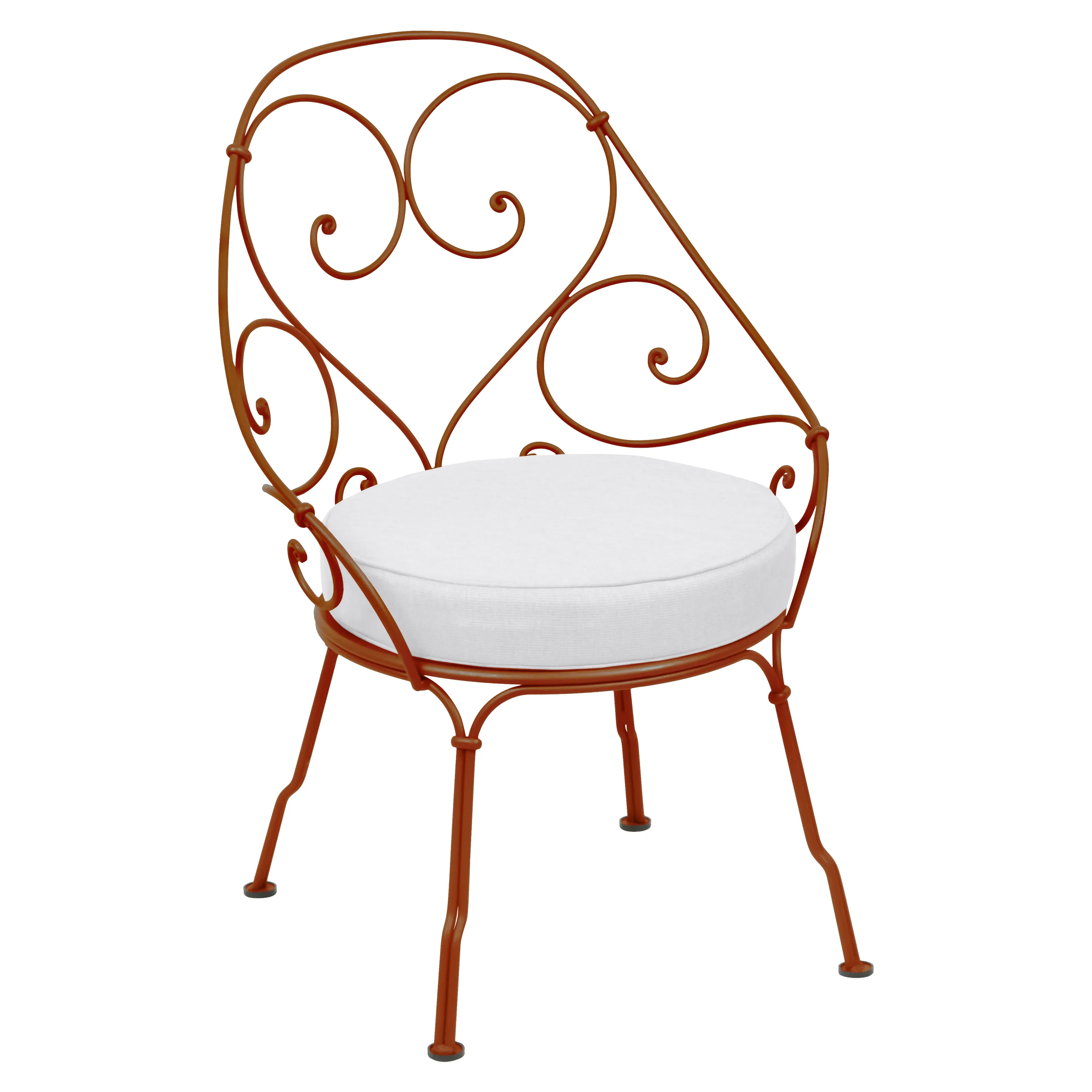 Fermob Fauteuil 1900 Cabriolet - E2 orange confite - blanc grisé