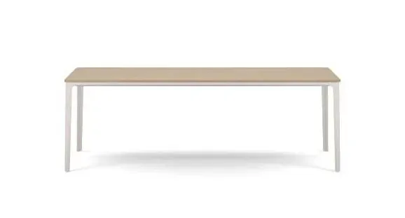 Vitra Table de salle à manger Plate  - Chêne massif nature huilé - blanc - 180 x 90 cm