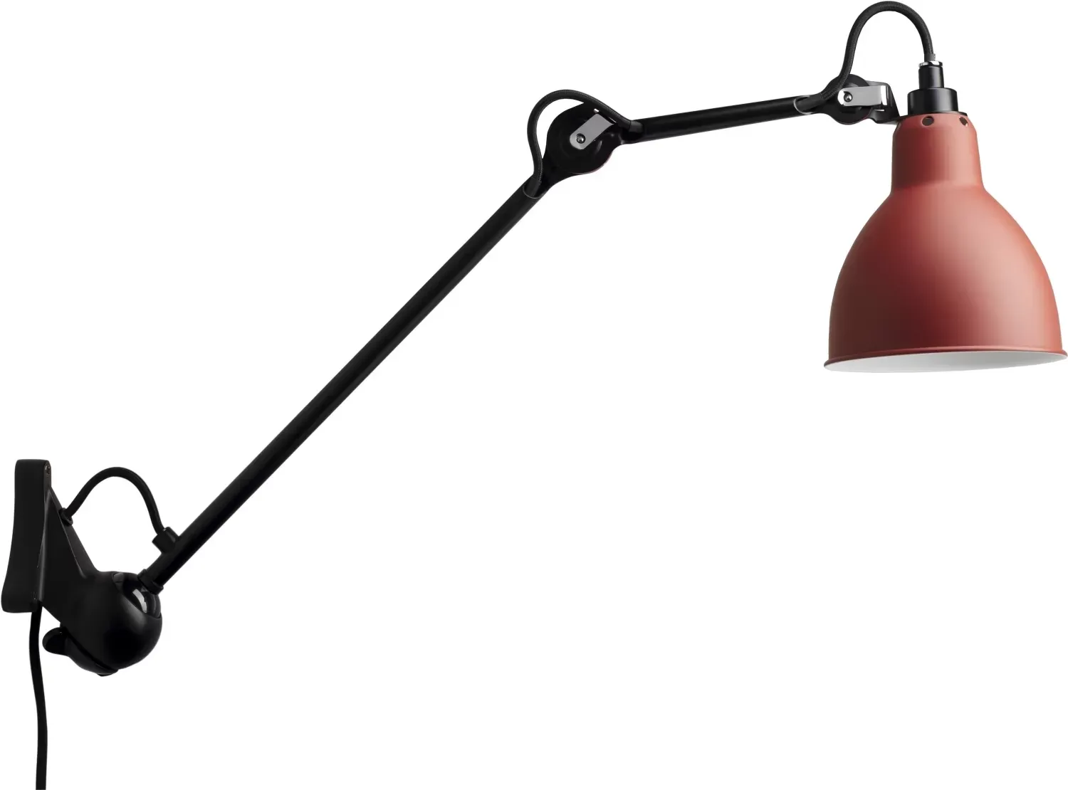 DCWéditions Applique LAMPE GRAS N°222 Noire - rouge - rond