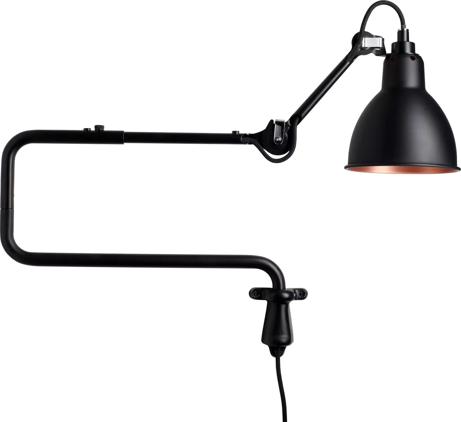 DCWéditions Applique LAMPE GRAS N°303  - Noir/ Cuivre - rond
