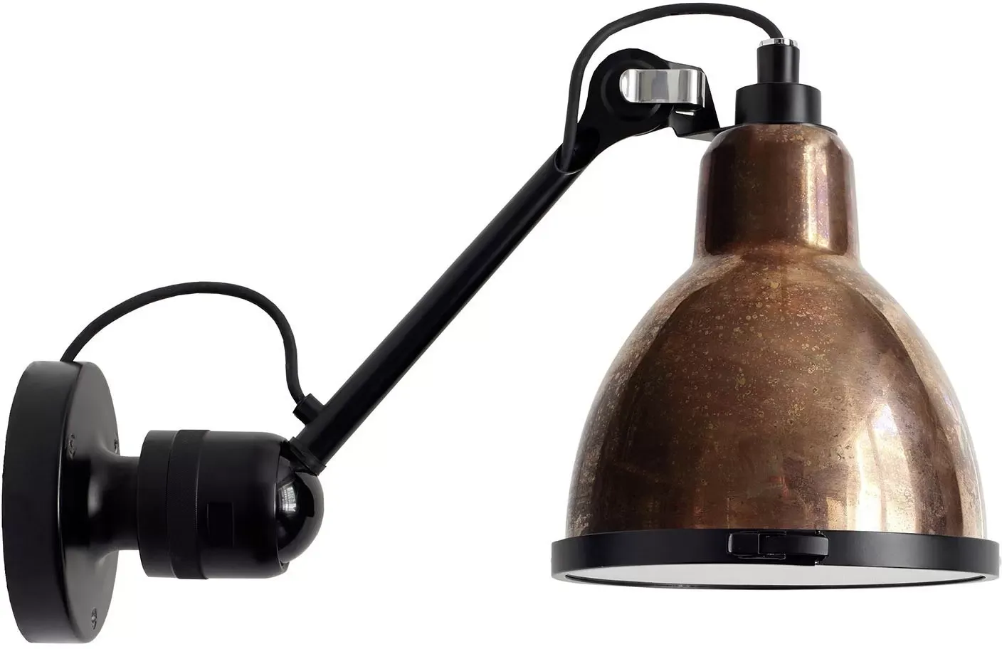 DCWéditions Applique noire LAMPE GRAS N°304 XL OUTDOOR SEASIDE  - Cuivre non poli - rond