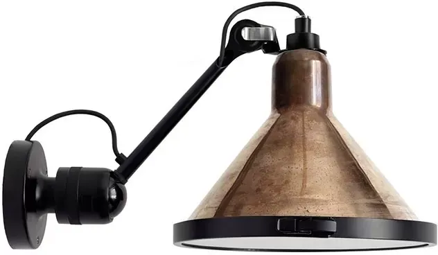 DCWéditions Applique noire LAMPE GRAS N°304 XL OUTDOOR SEASIDE  - Cuivre non poli - conique