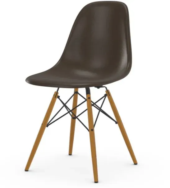 Vitra Chaise Eames en fibre de verre DSW - Elephant Hide Grey - Frêne couleur miel