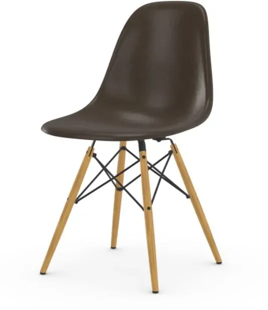 Vitra Chaise Eames en fibre de verre DSW - Elephant Hide Grey - érable jaune