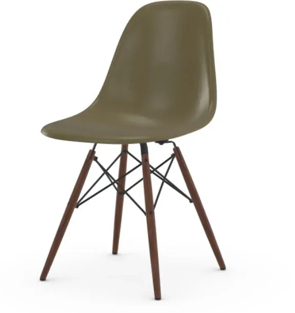 Vitra Chaise Eames en fibre de verre DSW - Raw Umber - érable foncé