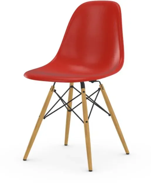 Vitra Chaise Eames en fibre de verre DSW - Classic Red - érable jaune
