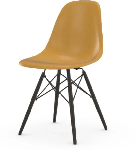Vitra Chaise Eames en fibre de verre DSW - Ochre Light - érable noir