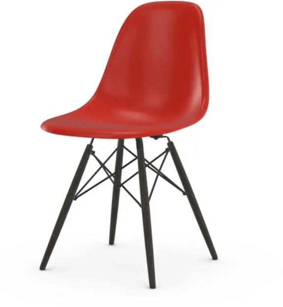Vitra Chaise Eames en fibre de verre DSW - Classic Red - érable noir