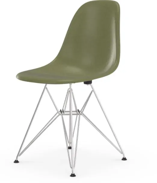 Vitra Chaise Eames en fibre de verre DSR - Sea Foam Green - chrome brillant