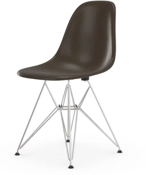Vitra Chaise Eames en fibre de verre DSR - Elephant Hide Grey - chrome brillant