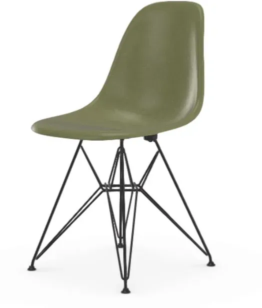 Vitra Chaise Eames en fibre de verre DSR - Sea Foam Green - noir basique enduit de poudre