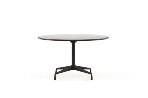 Vitra Table Dining Eames Segmented ronde Ø130 cm - HPL blanc, bord en plastique noir - noir profond