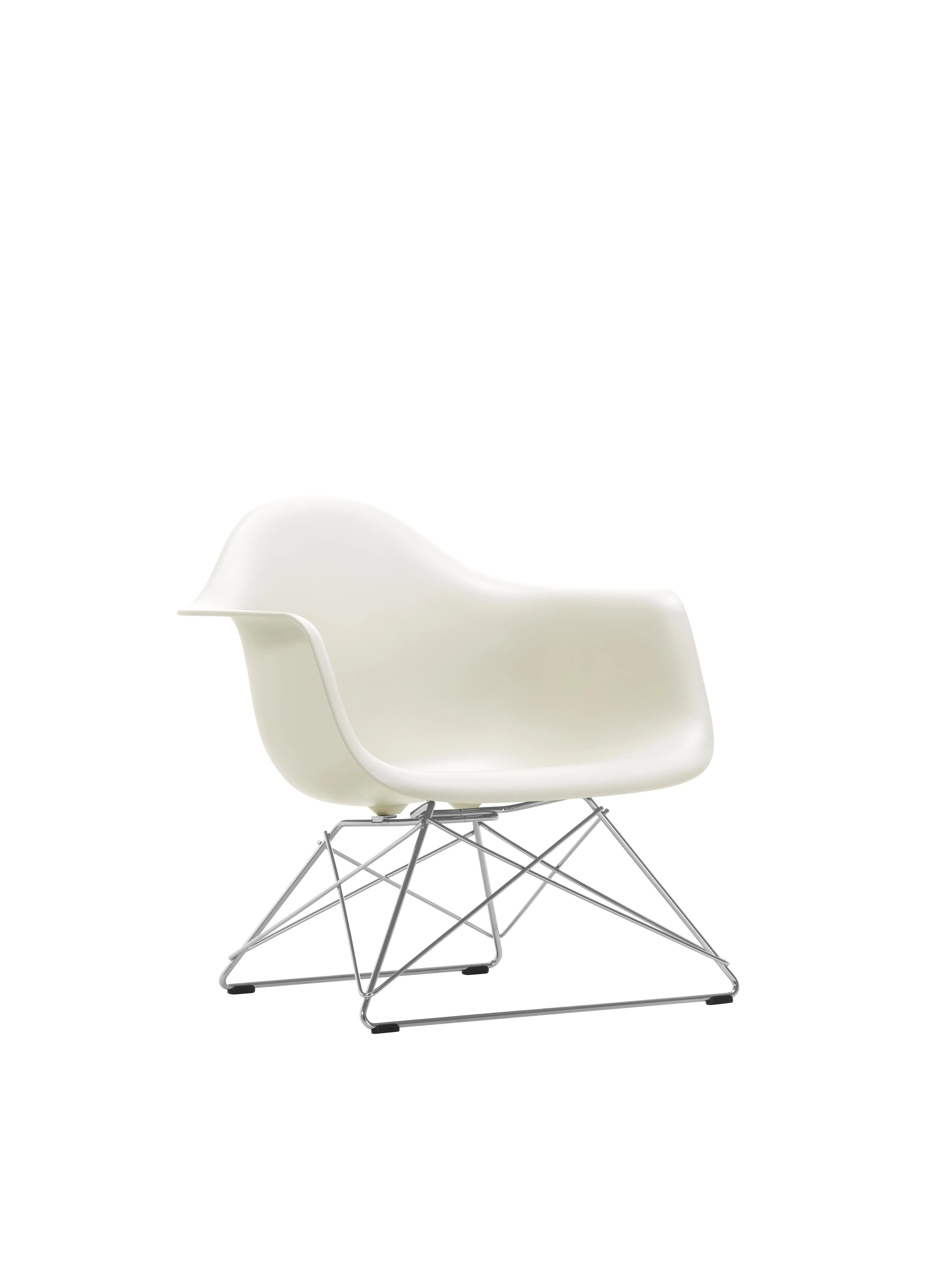 Vitra Fauteuil en plastique Eames LAR  - galet RE - chrome brillant