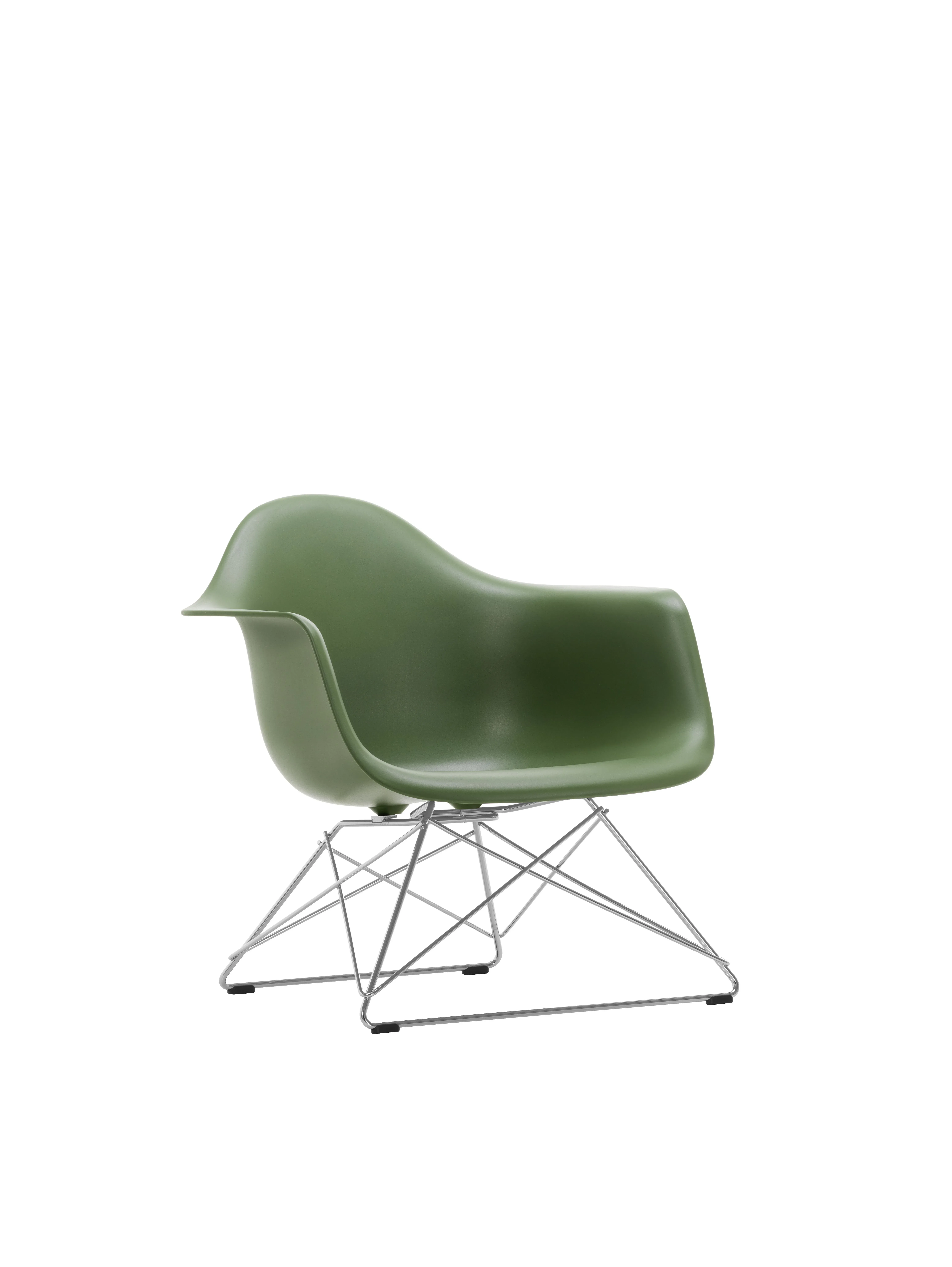 Vitra Fauteuil en plastique Eames LAR  - forest RE - chrome brillant