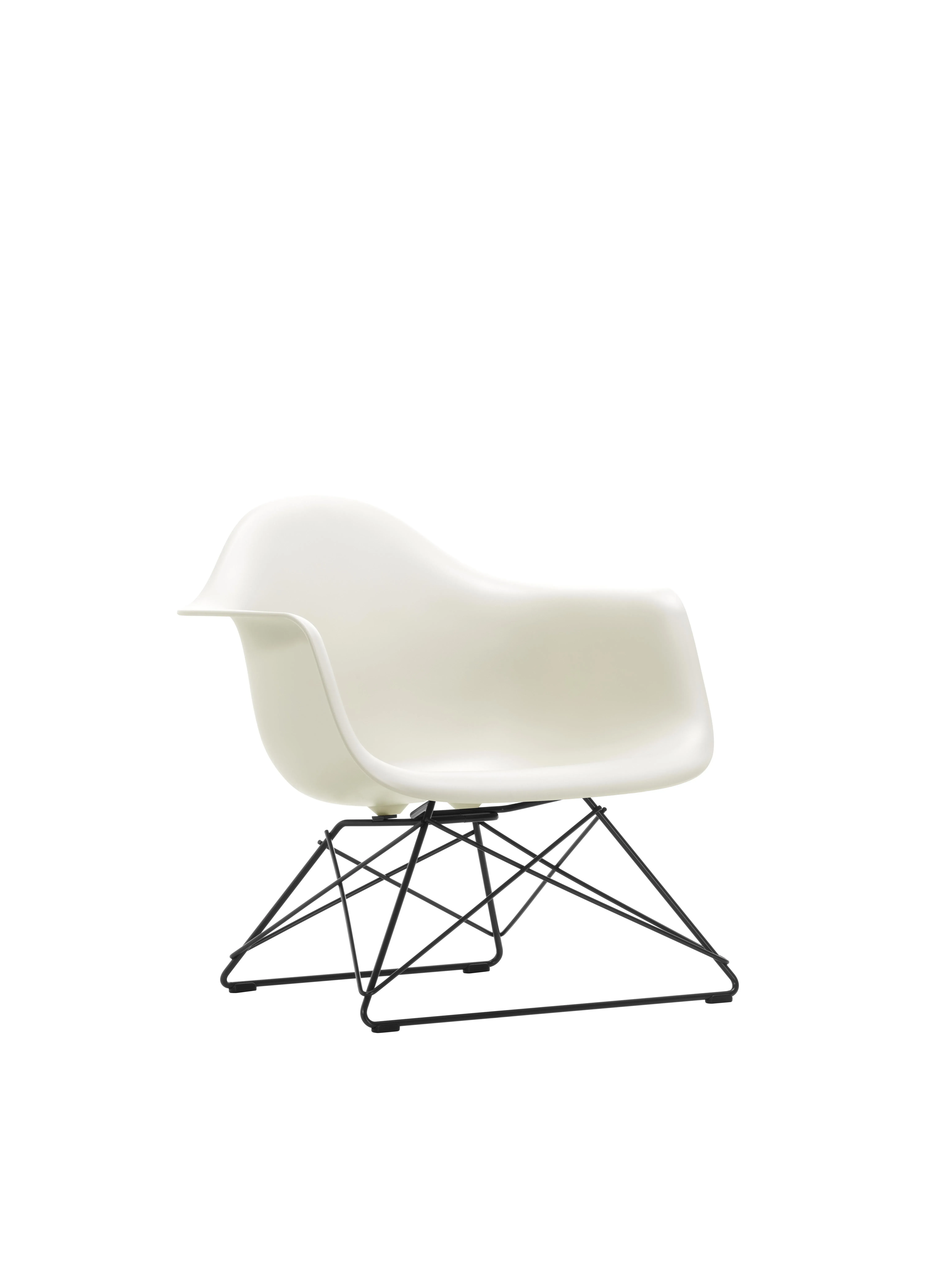 Vitra Fauteuil en plastique Eames LAR  - galet RE - noir basique enduit de poudre