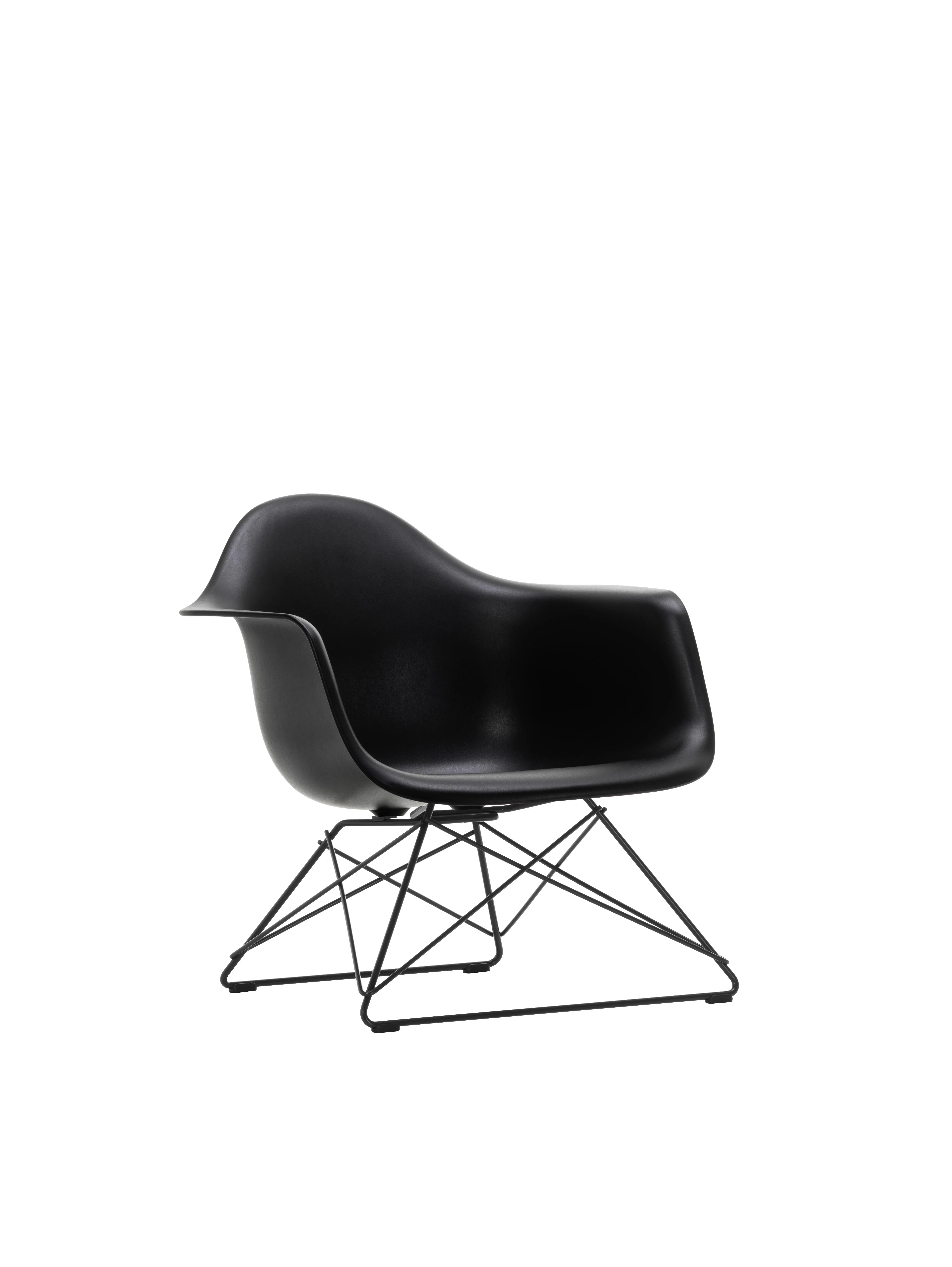 Vitra Fauteuil en plastique Eames LAR  - noir basique enduit de poudre - noir foncé RE