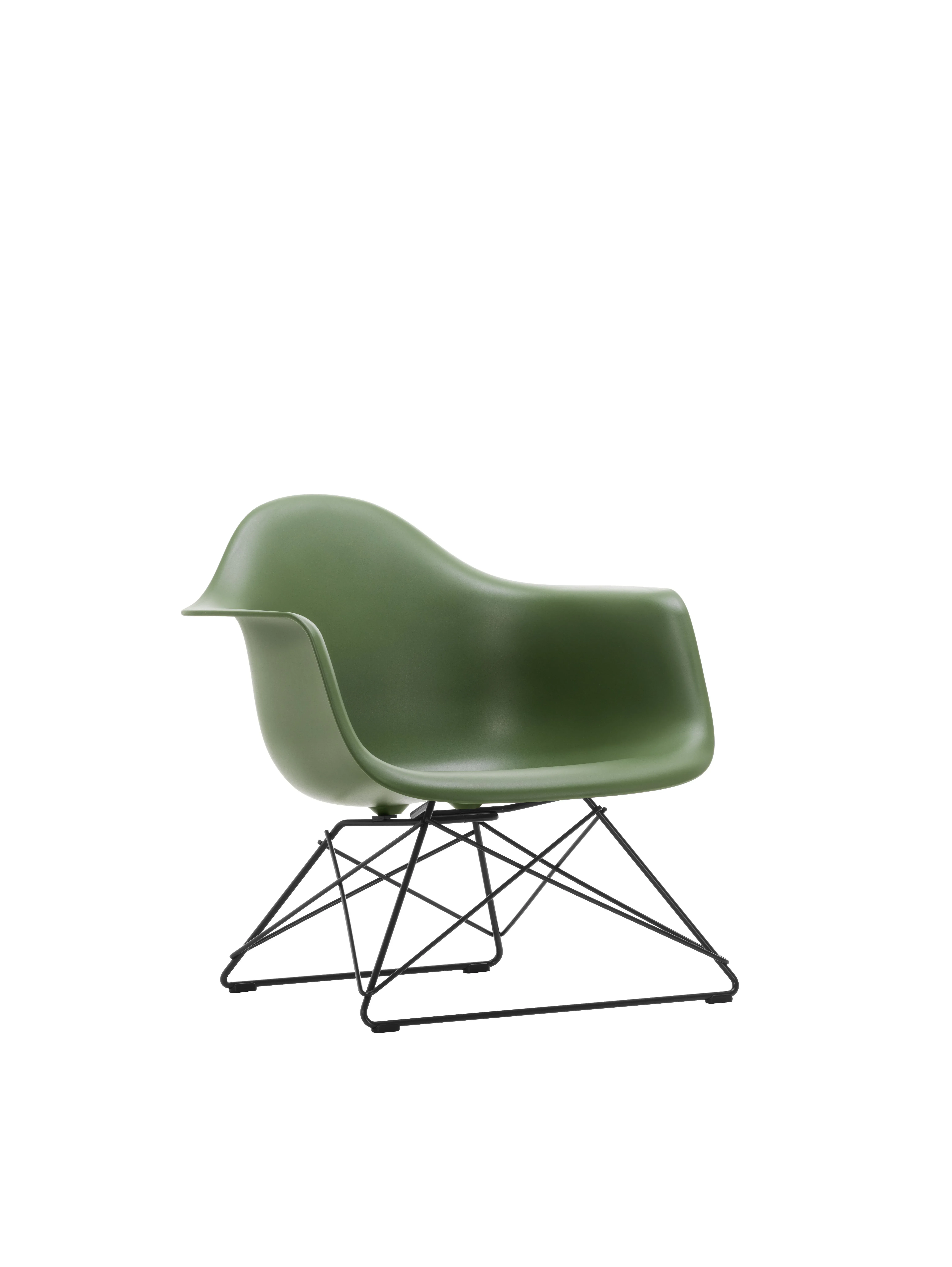 Vitra Fauteuil en plastique Eames LAR  - forest RE - noir basique enduit de poudre