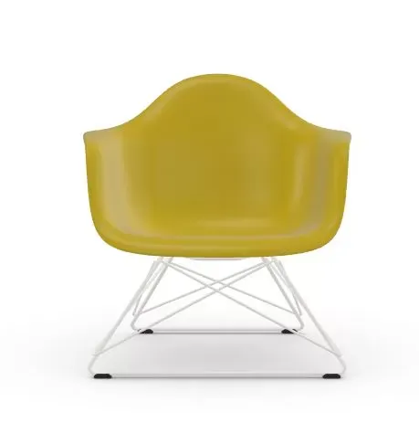 Vitra Fauteuil en plastique Eames LAR  - moutarde RE - blanc - moutarde RE