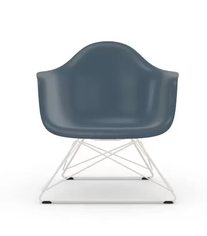 Vitra Fauteuil en plastique Eames LAR  - bleu marin RE - blanc - bleu marin RE