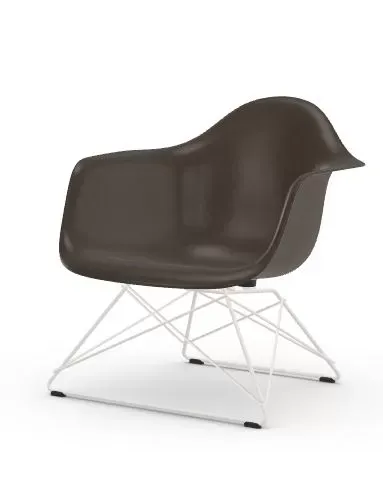 Vitra Chaise Eames en fibre de verre LAR - Elephant Hide Grey - blanc