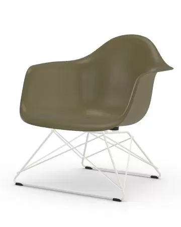 Vitra Chaise Eames en fibre de verre LAR - Raw Umber - blanc