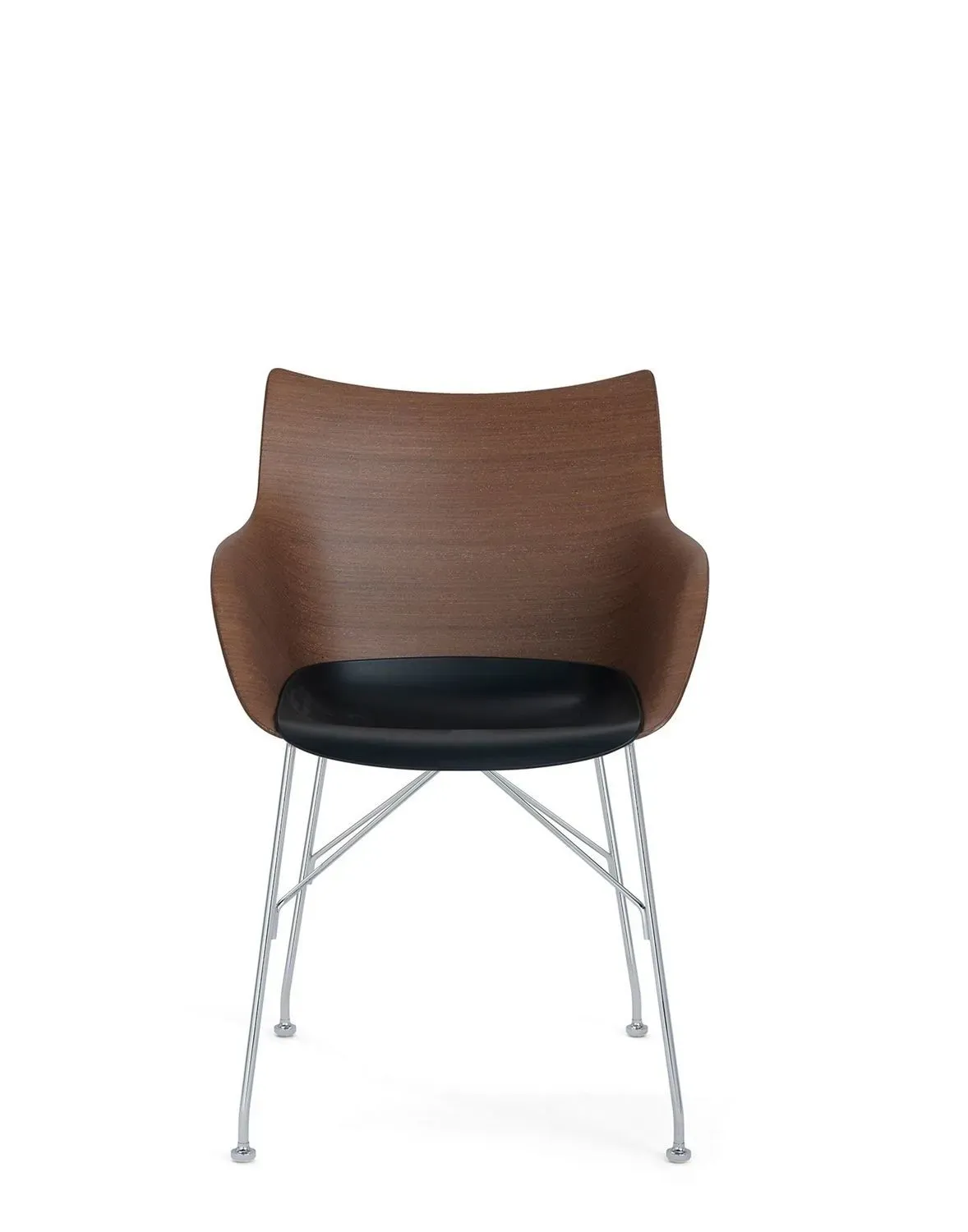 Kartell Fauteuil Q/Wood - bois foncé/chrome