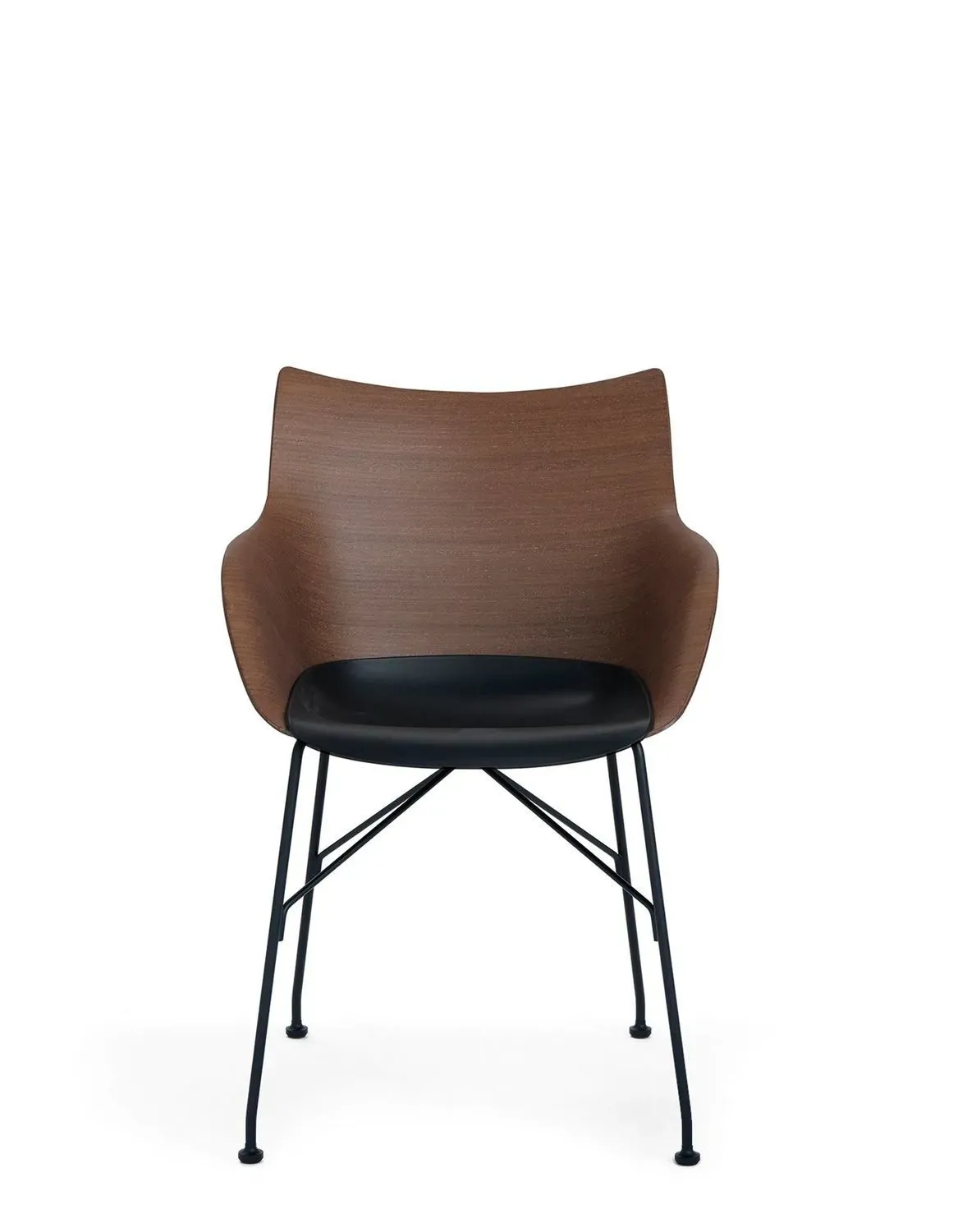 Kartell Fauteuil Q/Wood - bois foncé/noir