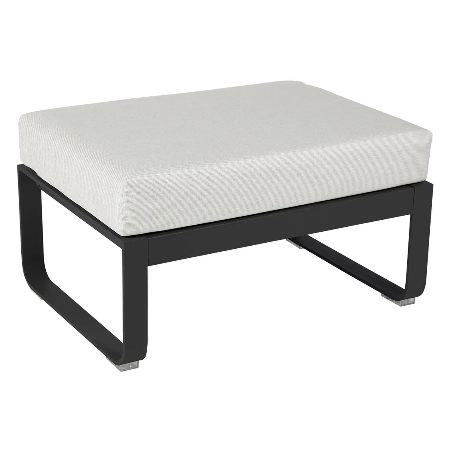 Fermob Tabouret rembourré BELLEVIE - 47 anthracite mat - blanc grisé