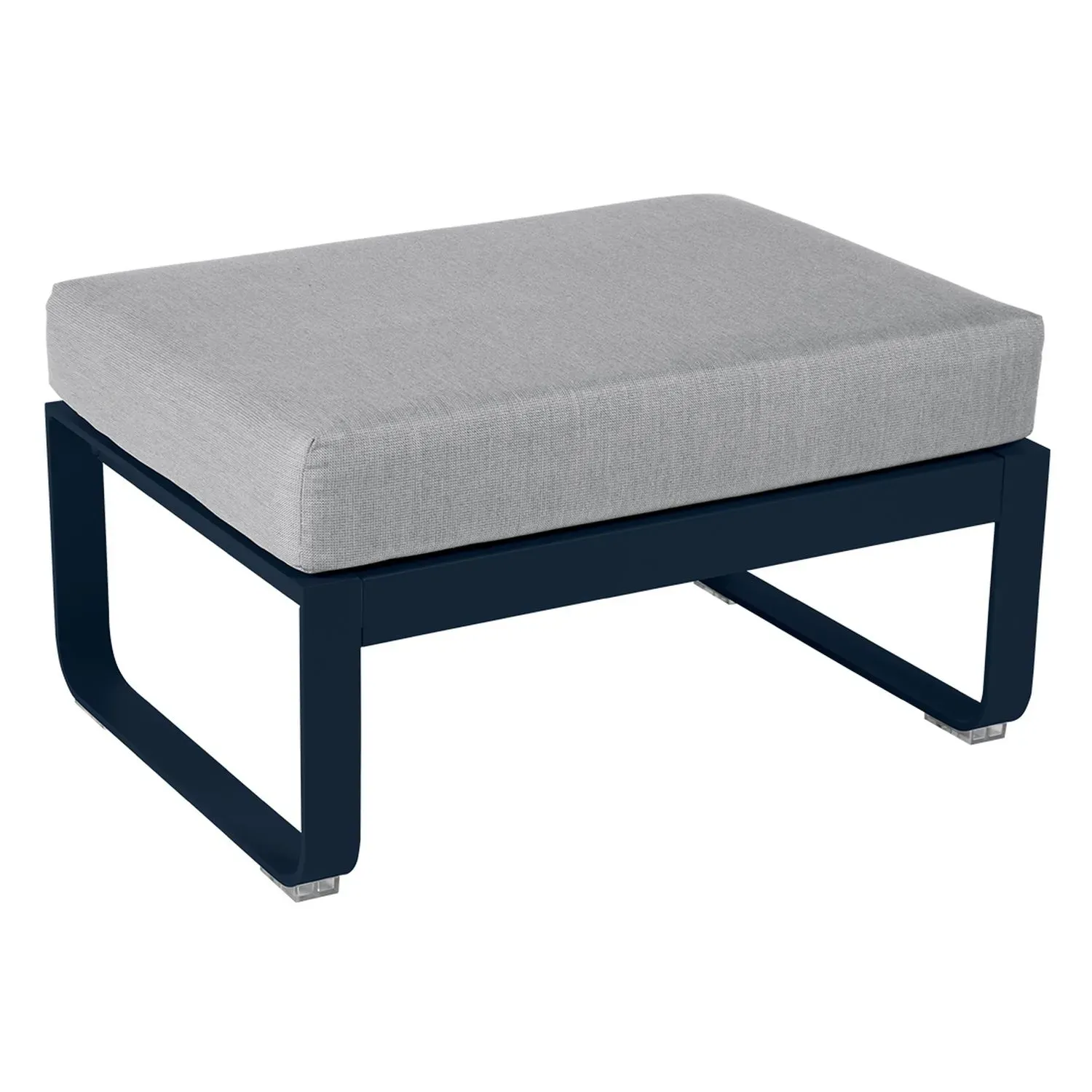Fermob Tabouret rembourré BELLEVIE - 92 bleu abysse - gris flanelle