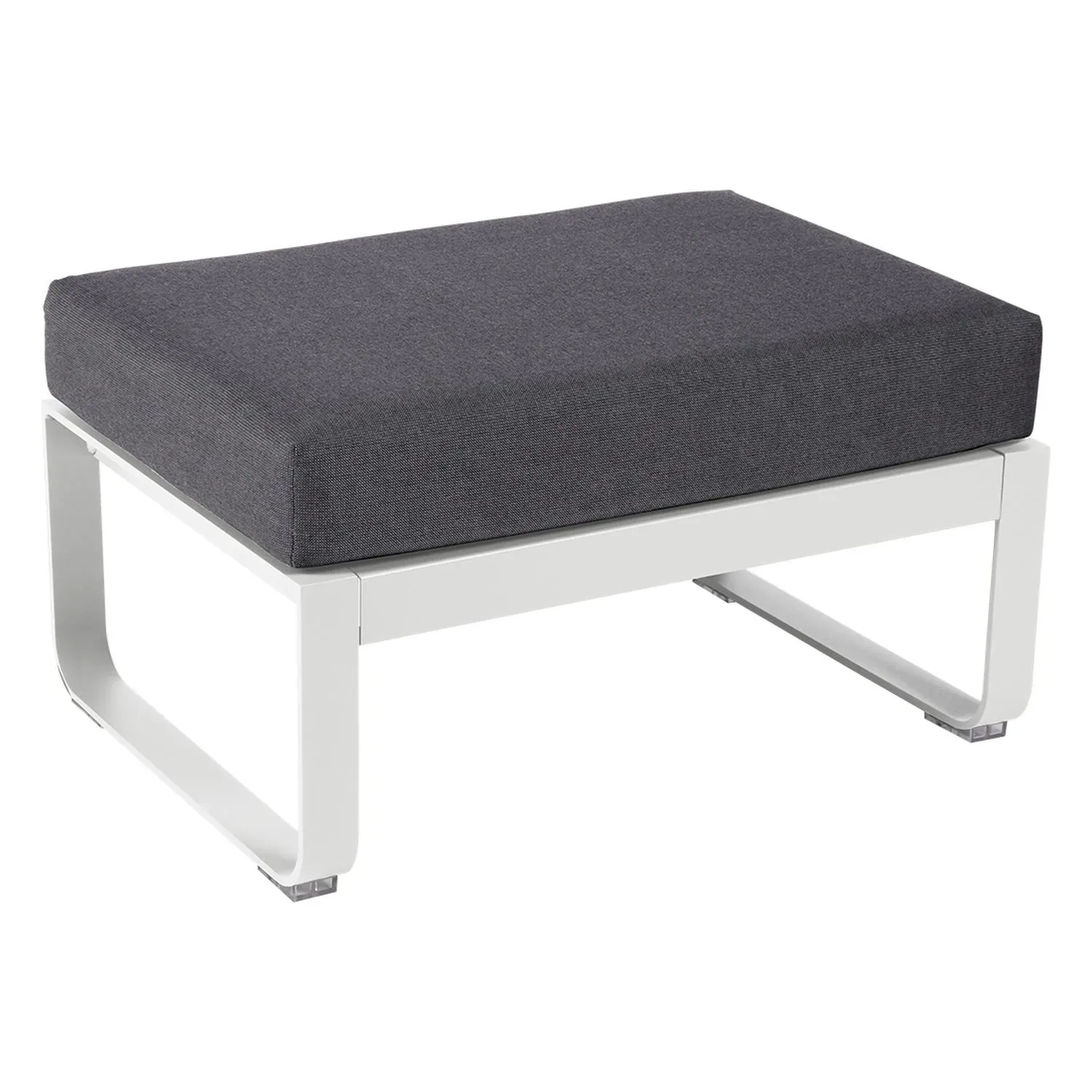 Fermob Tabouret rembourré BELLEVIE - 01 blanc coton - gris graphite
