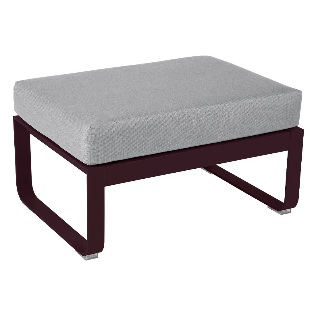 Fermob Tabouret rembourré BELLEVIE - B9 cerise noire - gris flanelle