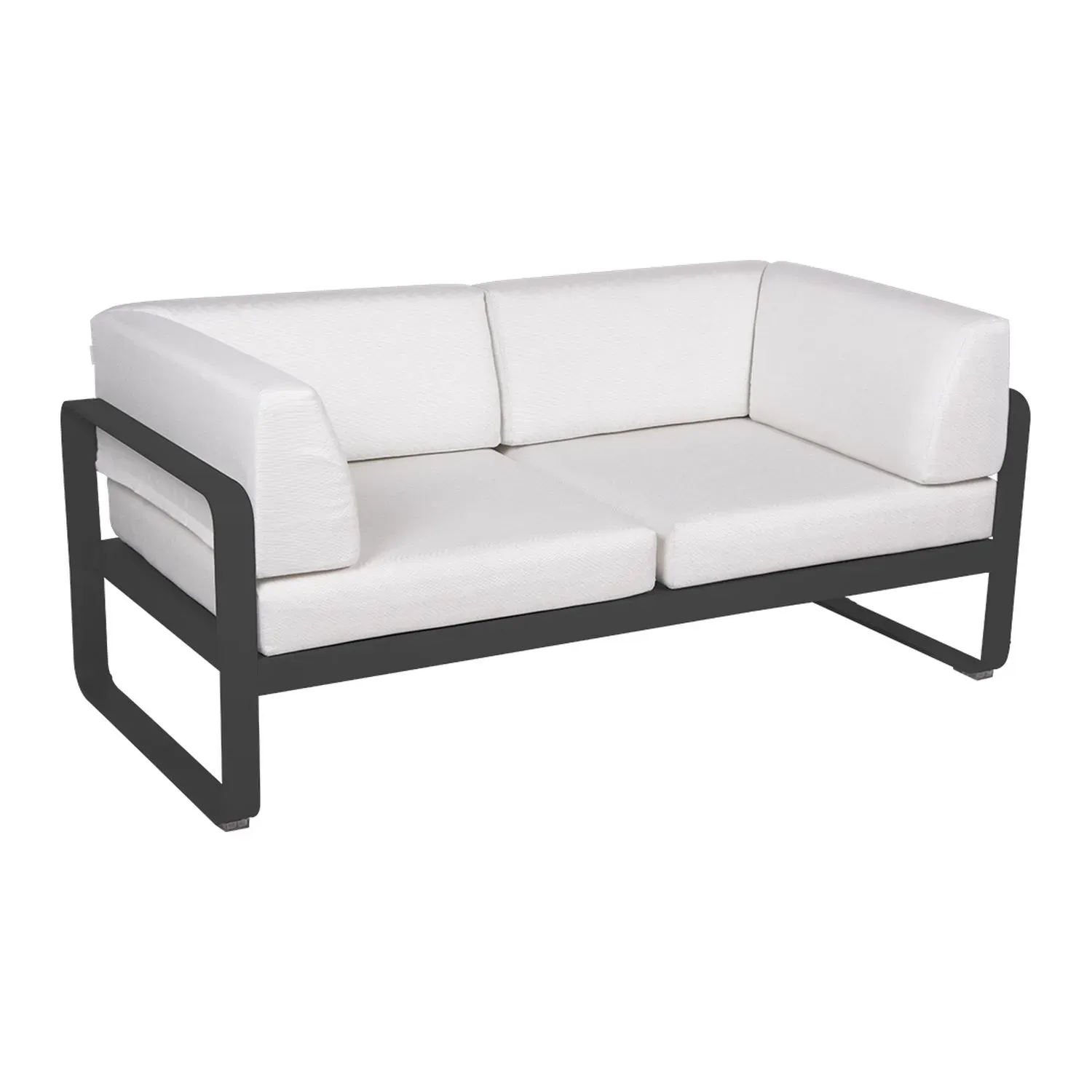 Fermob Canapé club 2 places BELLEVIE - 47 anthracite mat - blanc grisé