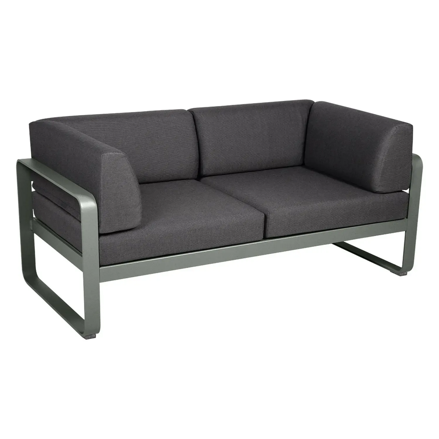 Fermob Canapé club 2 places BELLEVIE - 48 romarin mat - gris graphite
