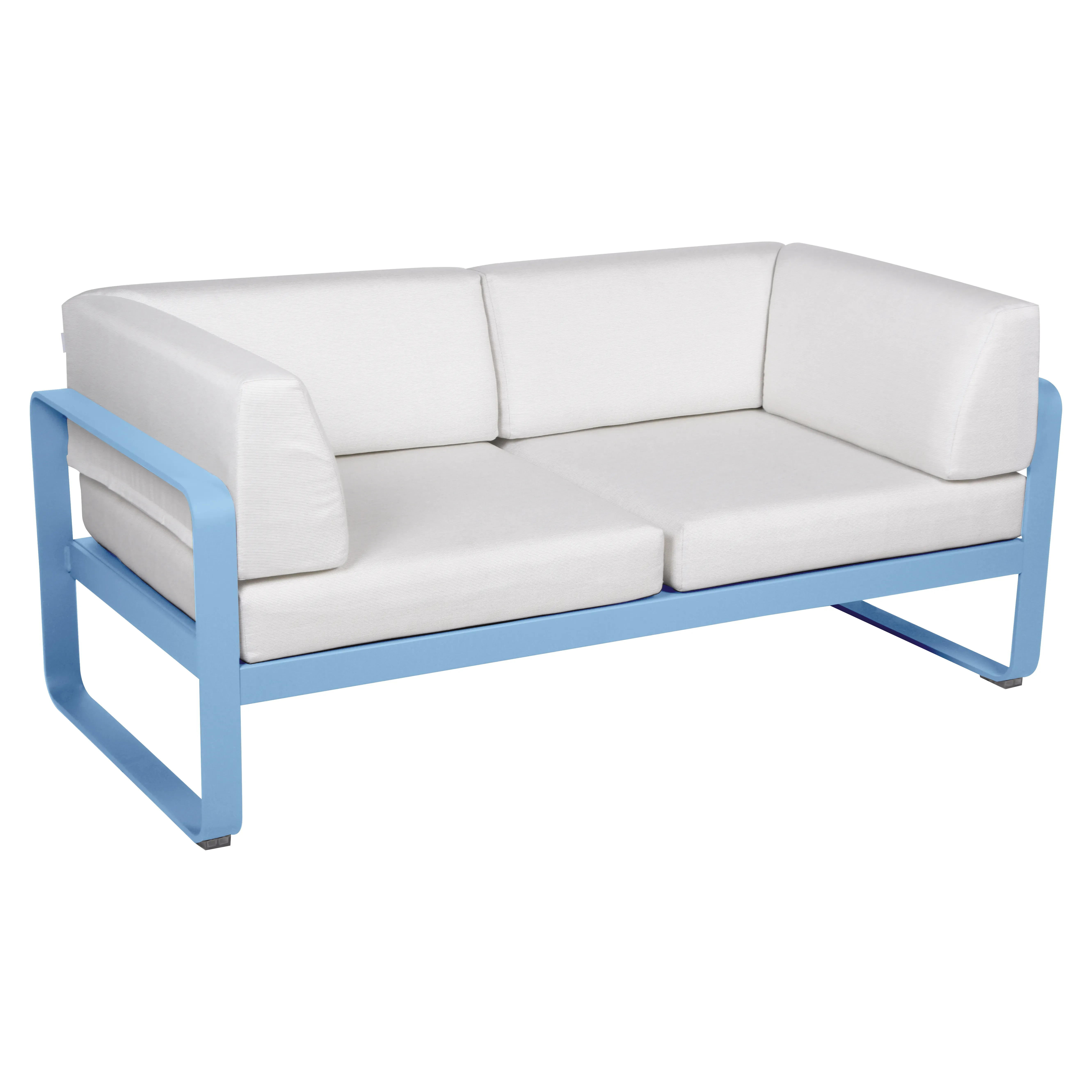 Fermob Canapé club 2 places BELLEVIE - E1 bleu-maya - blanc grisé