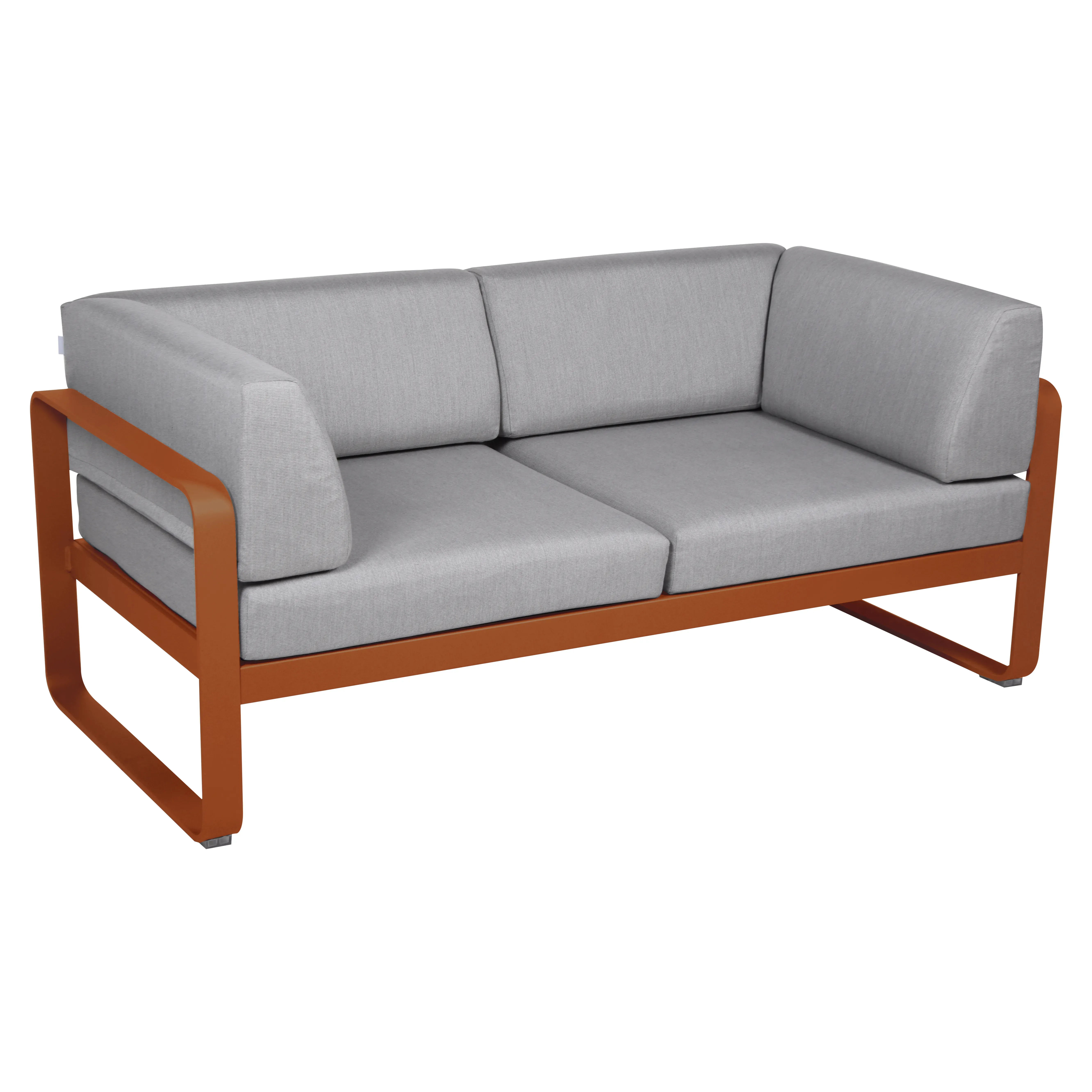 Fermob Canapé club 2 places BELLEVIE - E2 orange confite - gris flanelle