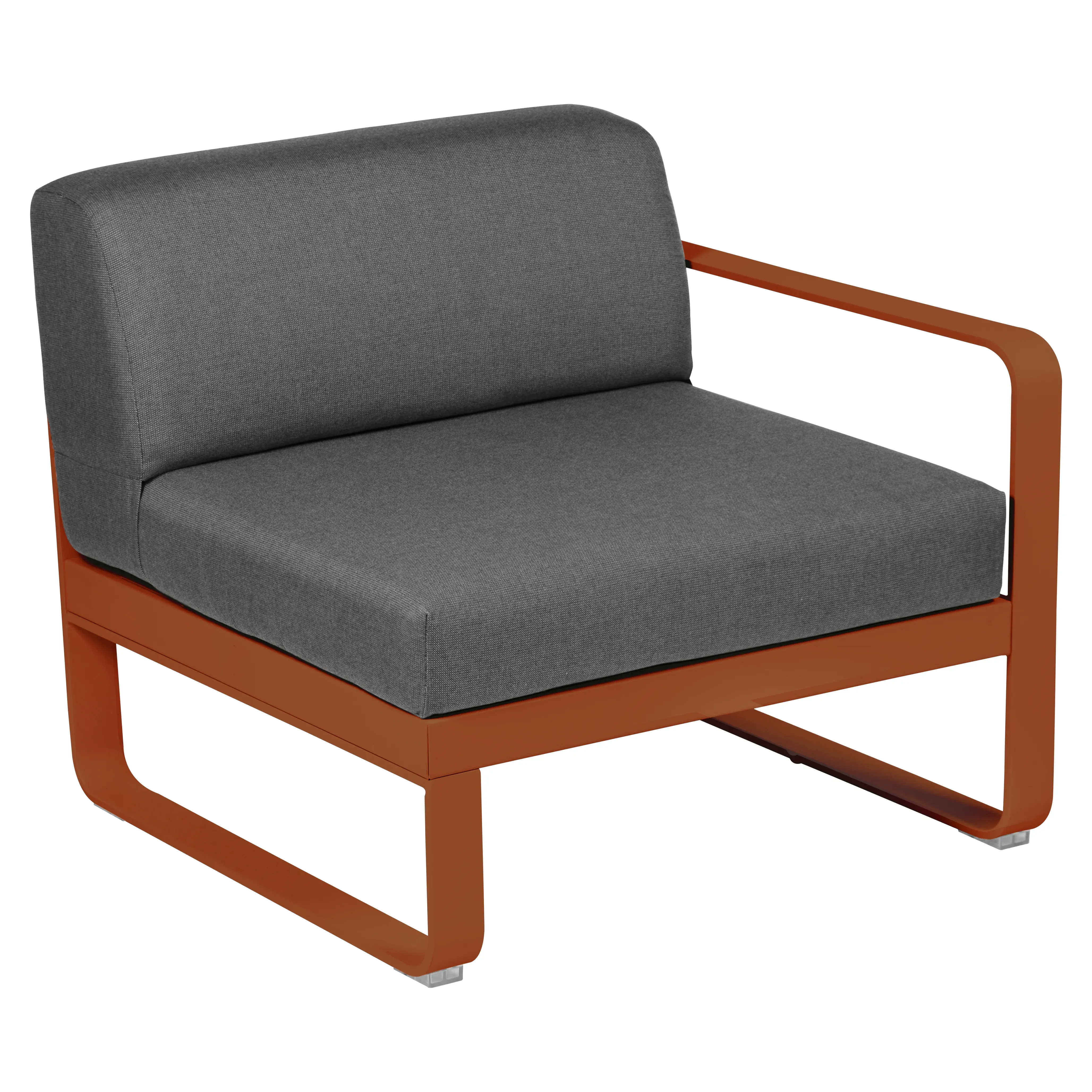 Fermob Fauteuil modulable droite BELLEVIE - E2 orange confite - gris graphite