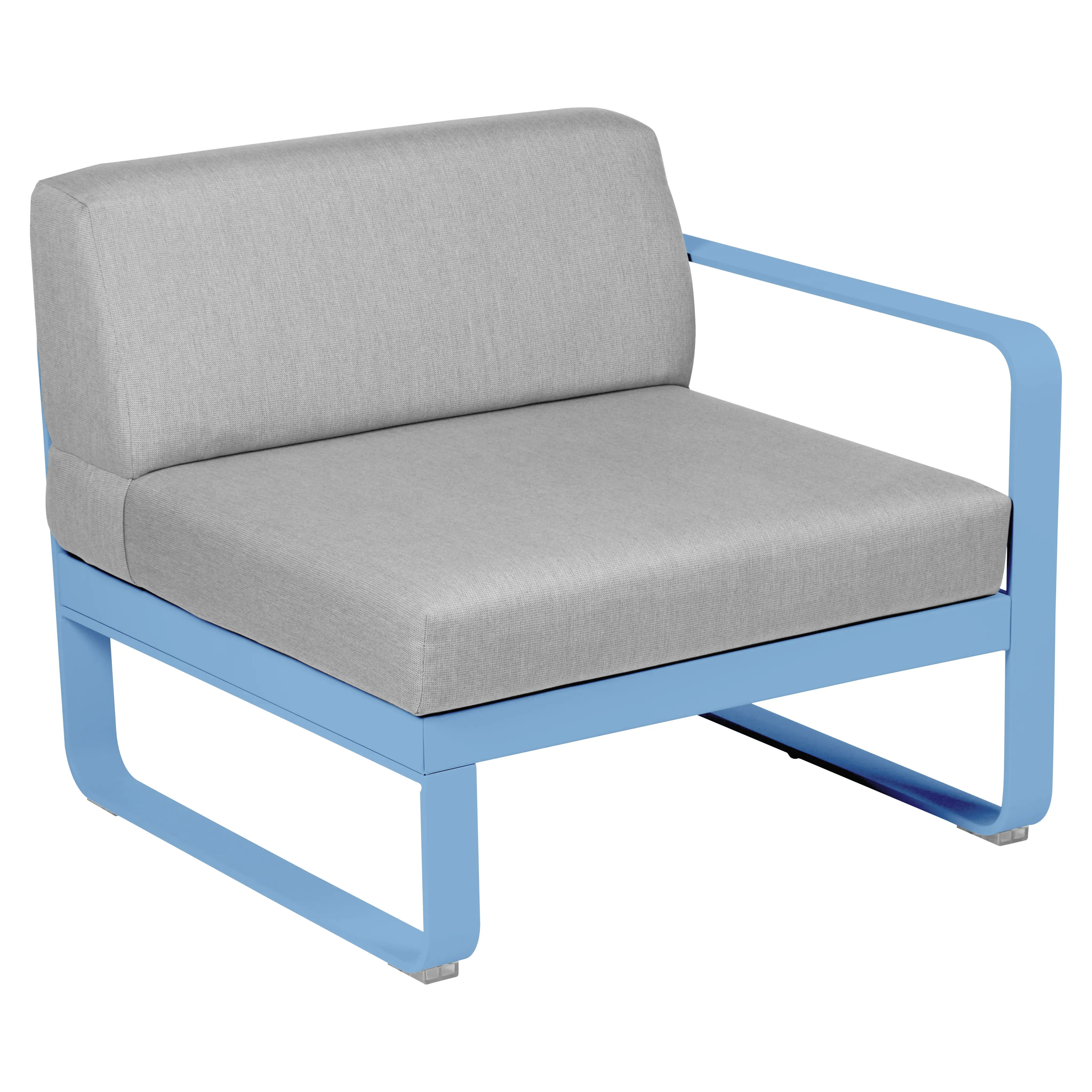 Fermob Fauteuil modulable droite BELLEVIE - E1 bleu-maya - gris flanelle