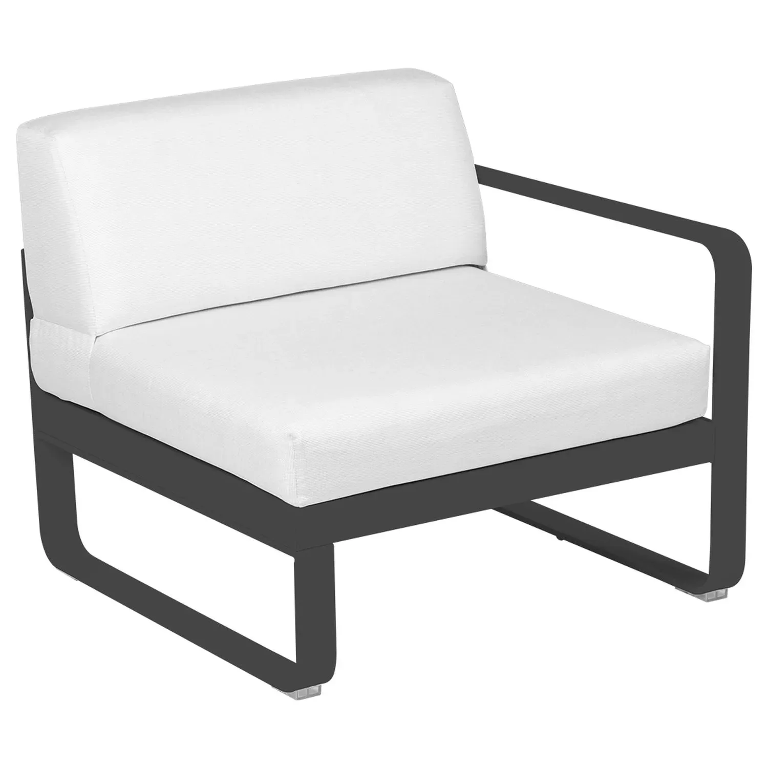 Fermob Fauteuil modulable droite BELLEVIE - 47 anthracite mat - blanc grisé