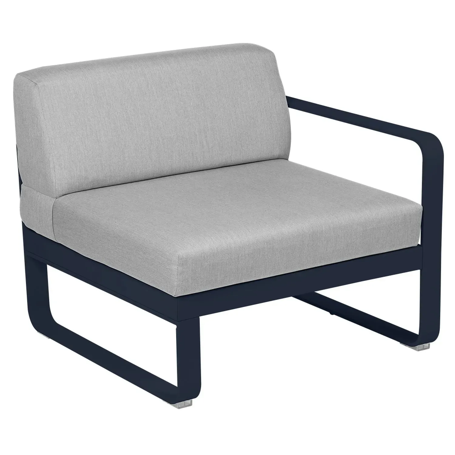 Fermob Fauteuil modulable droite BELLEVIE - 92 bleu abysse - gris flanelle