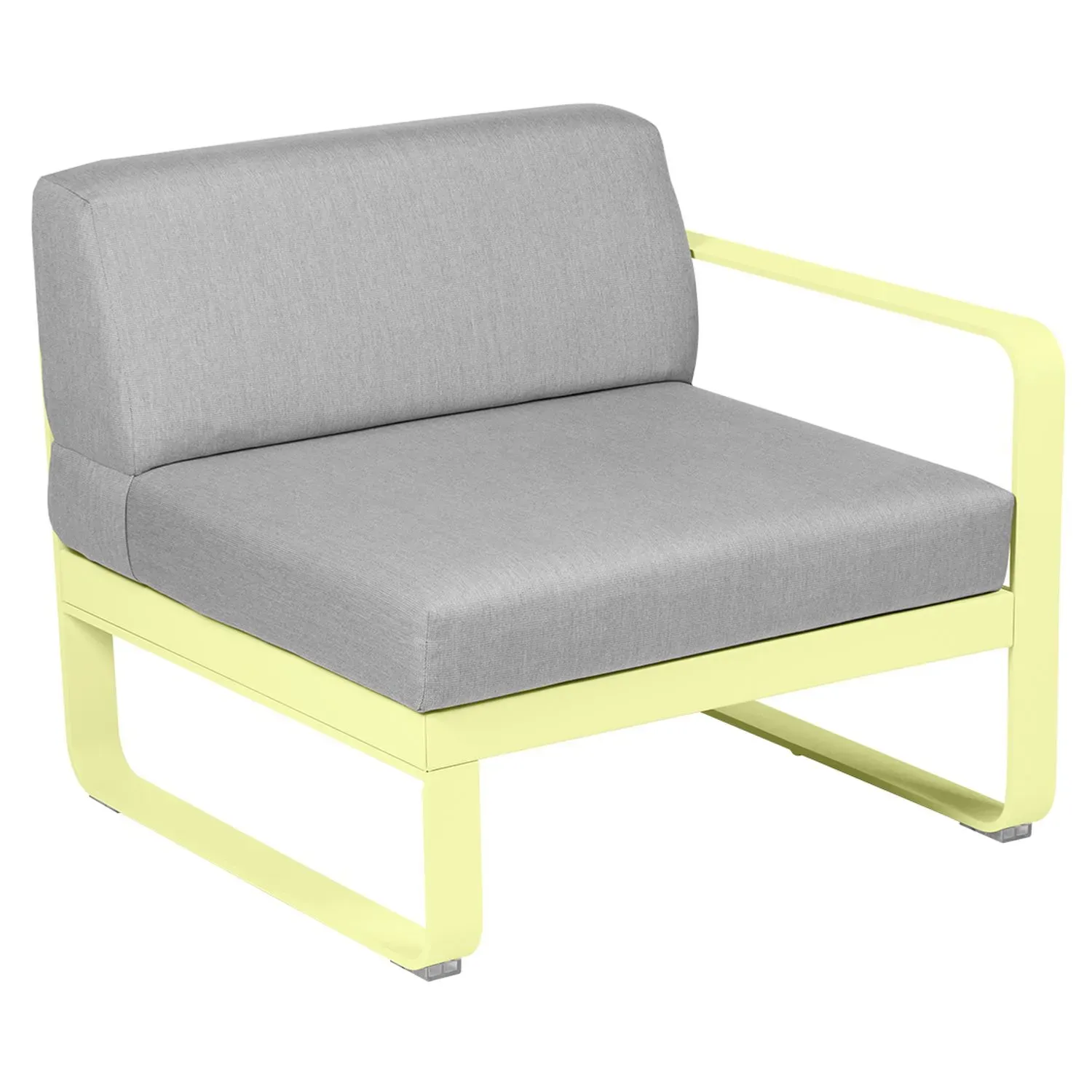 Fermob Fauteuil modulable droite BELLEVIE - A6 citron givré - gris flanelle