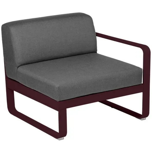 Fermob Fauteuil modulable droite BELLEVIE - B9 cerise noire - gris graphite