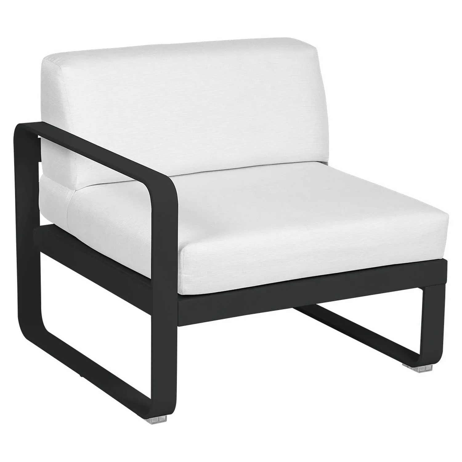 Fermob Fauteuil modulable gauche BELLEVIE - 42 réglisse - blanc grisé