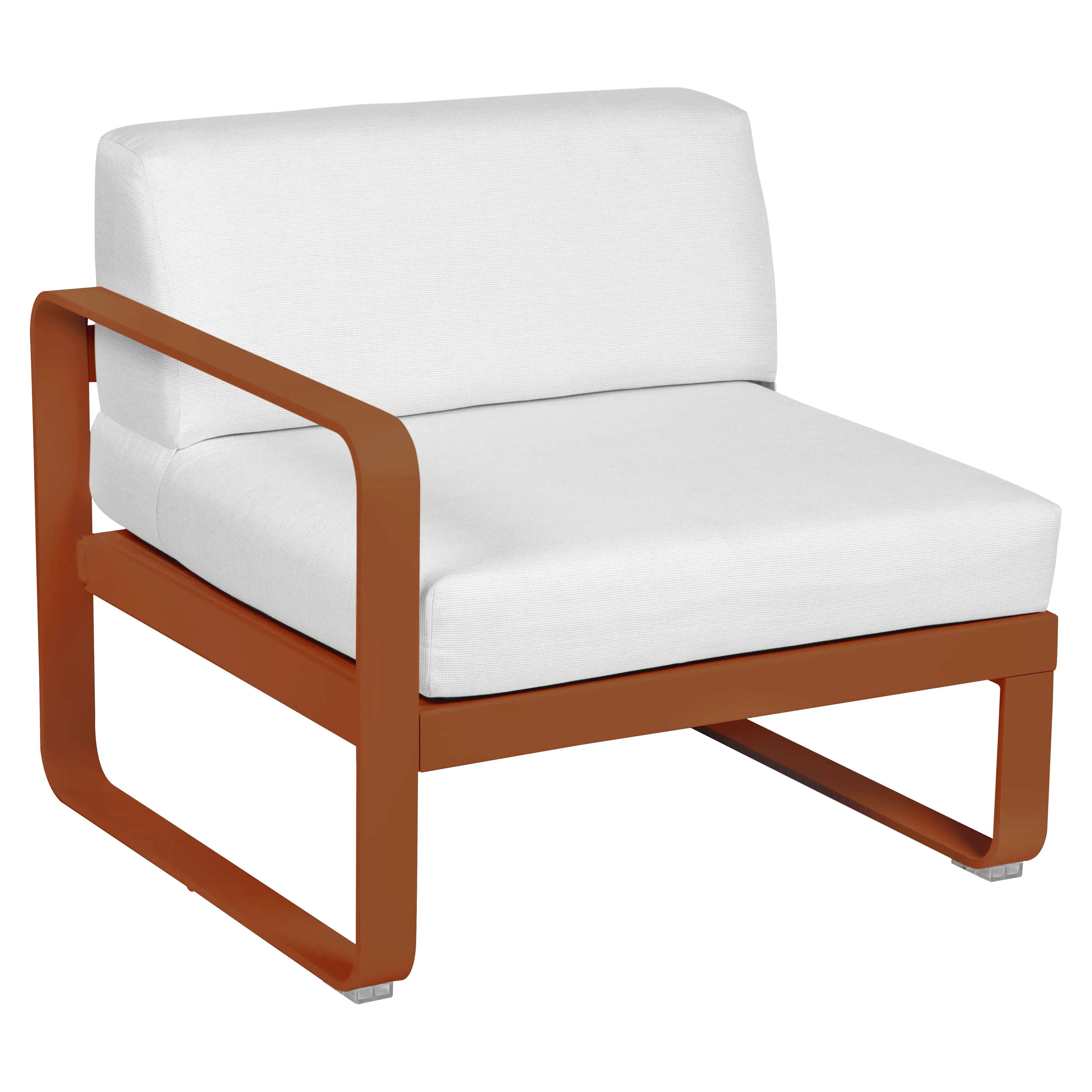 Fermob Fauteuil modulable gauche BELLEVIE - E2 orange confite - blanc grisé