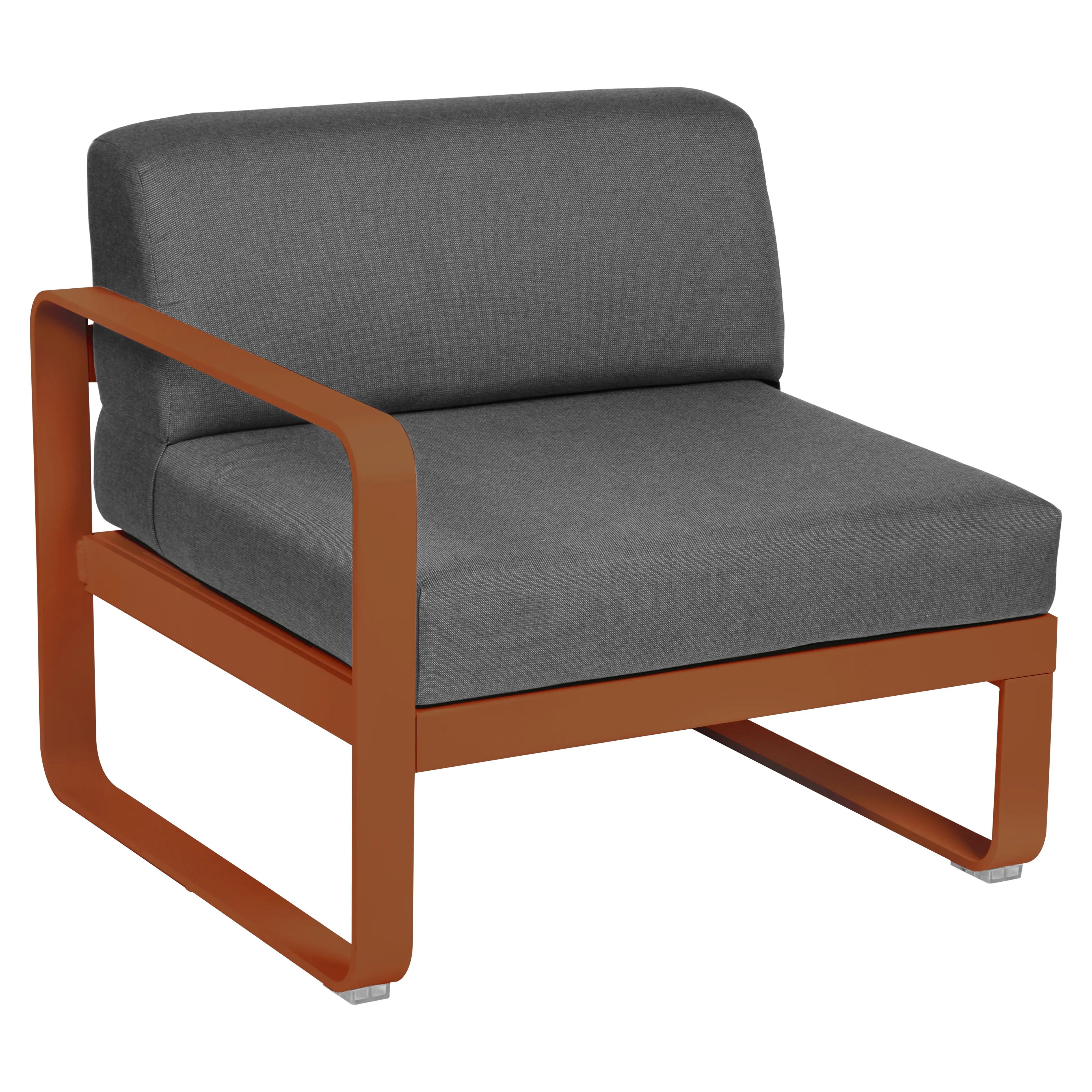 Fermob Fauteuil modulable gauche BELLEVIE - E2 orange confite - gris graphite