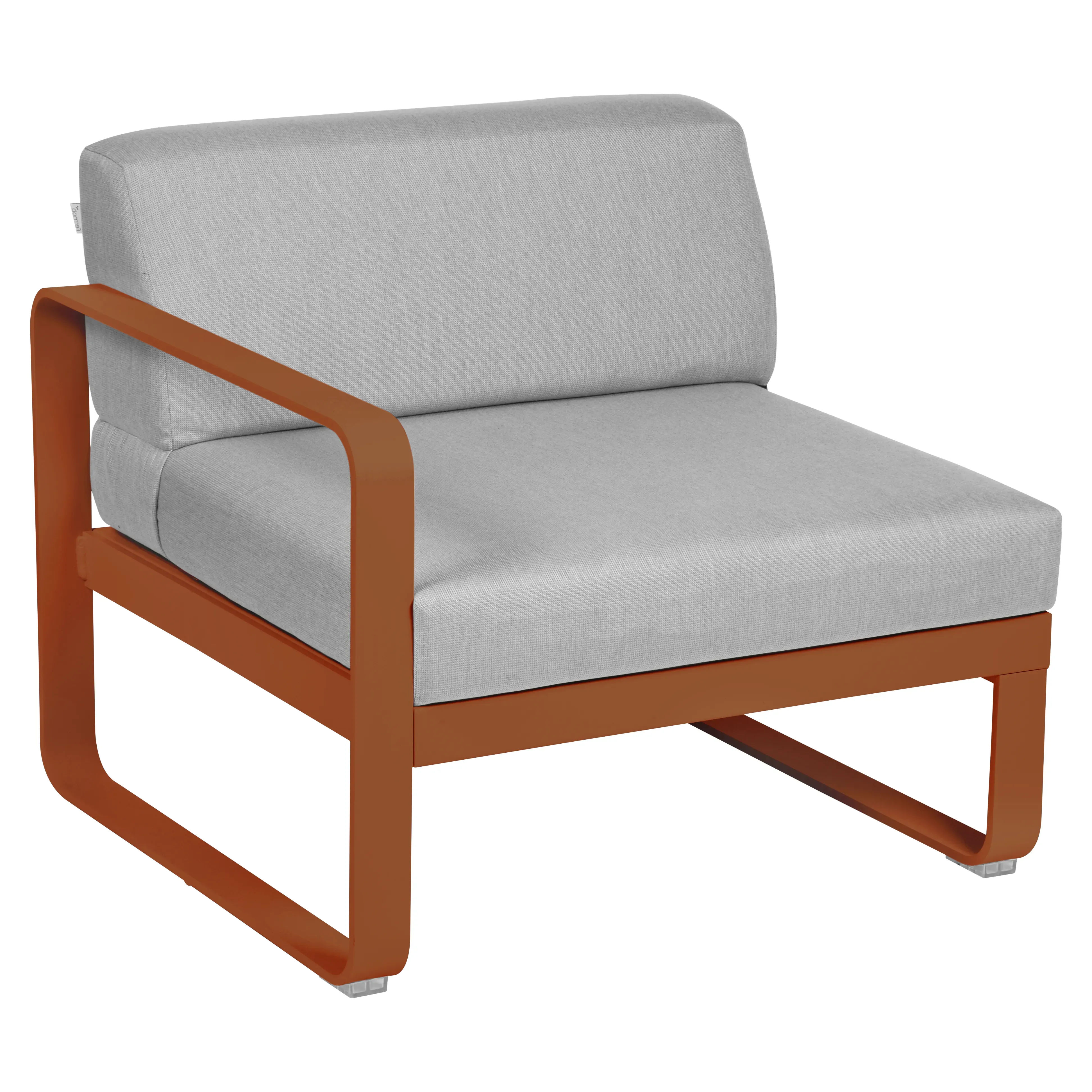 Fermob Fauteuil modulable gauche BELLEVIE - E2 orange confite - gris flanelle