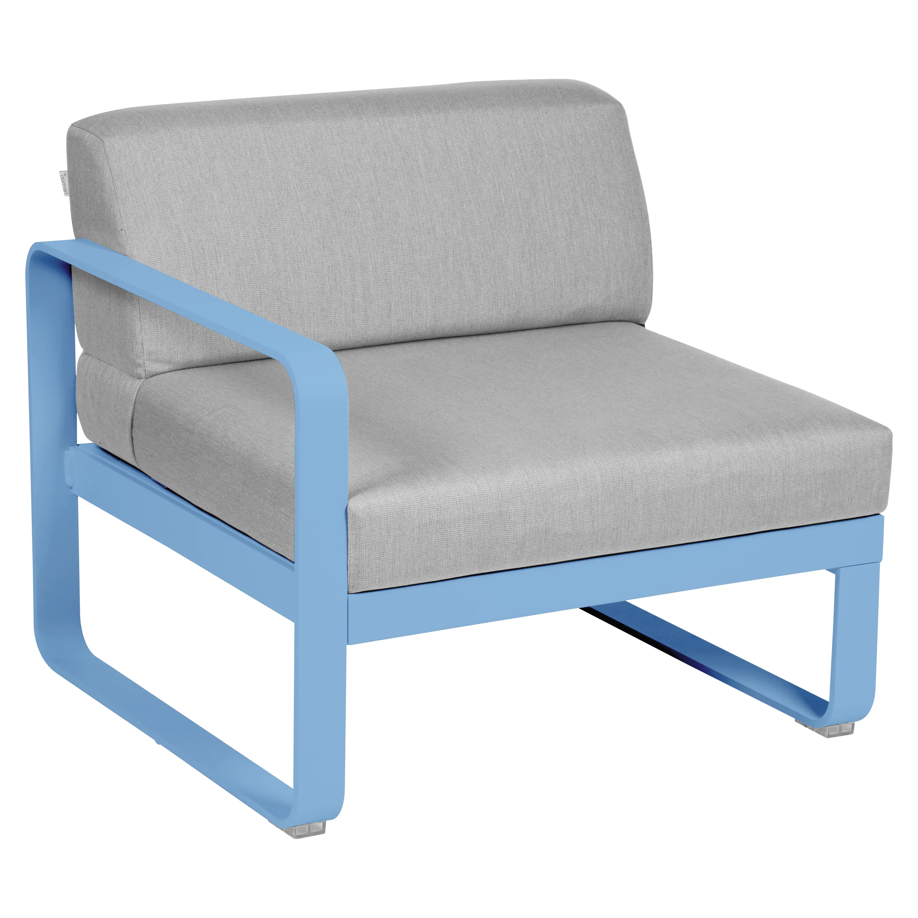 Fermob Fauteuil modulable gauche BELLEVIE - E1 bleu-maya - gris flanelle