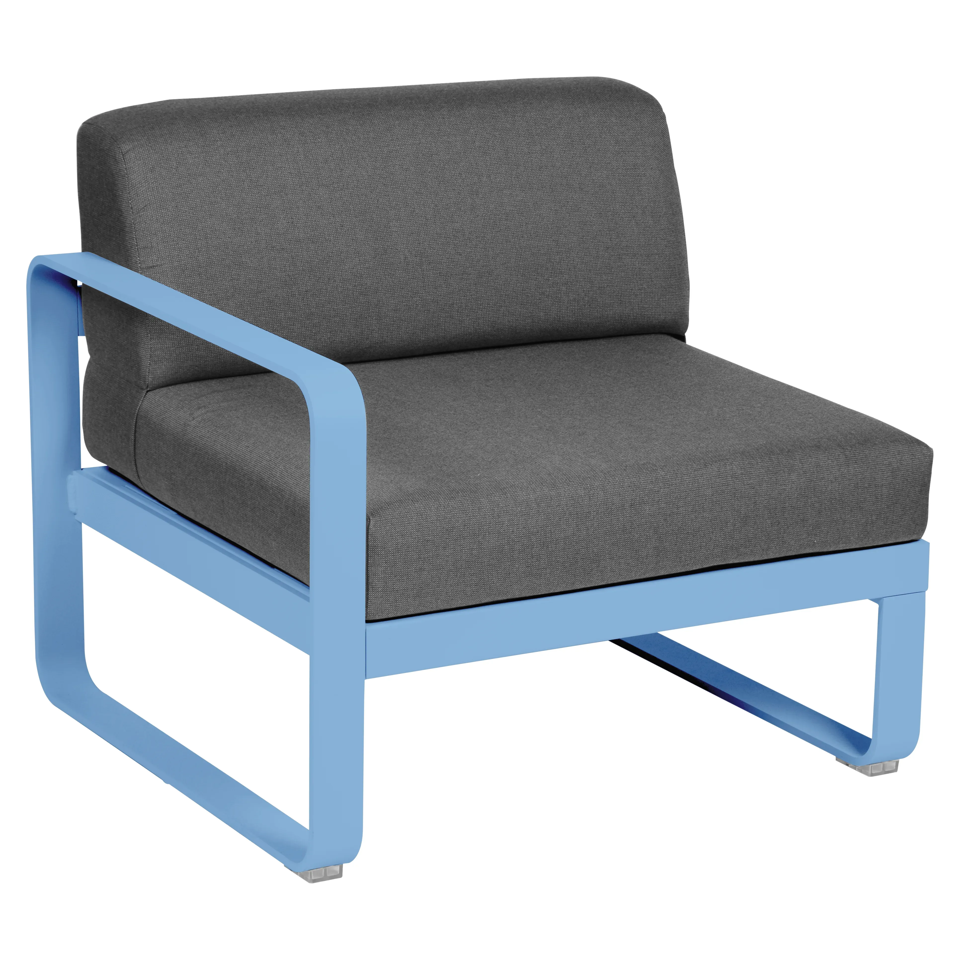 Fermob Fauteuil modulable gauche BELLEVIE - E1 bleu-maya - gris graphite