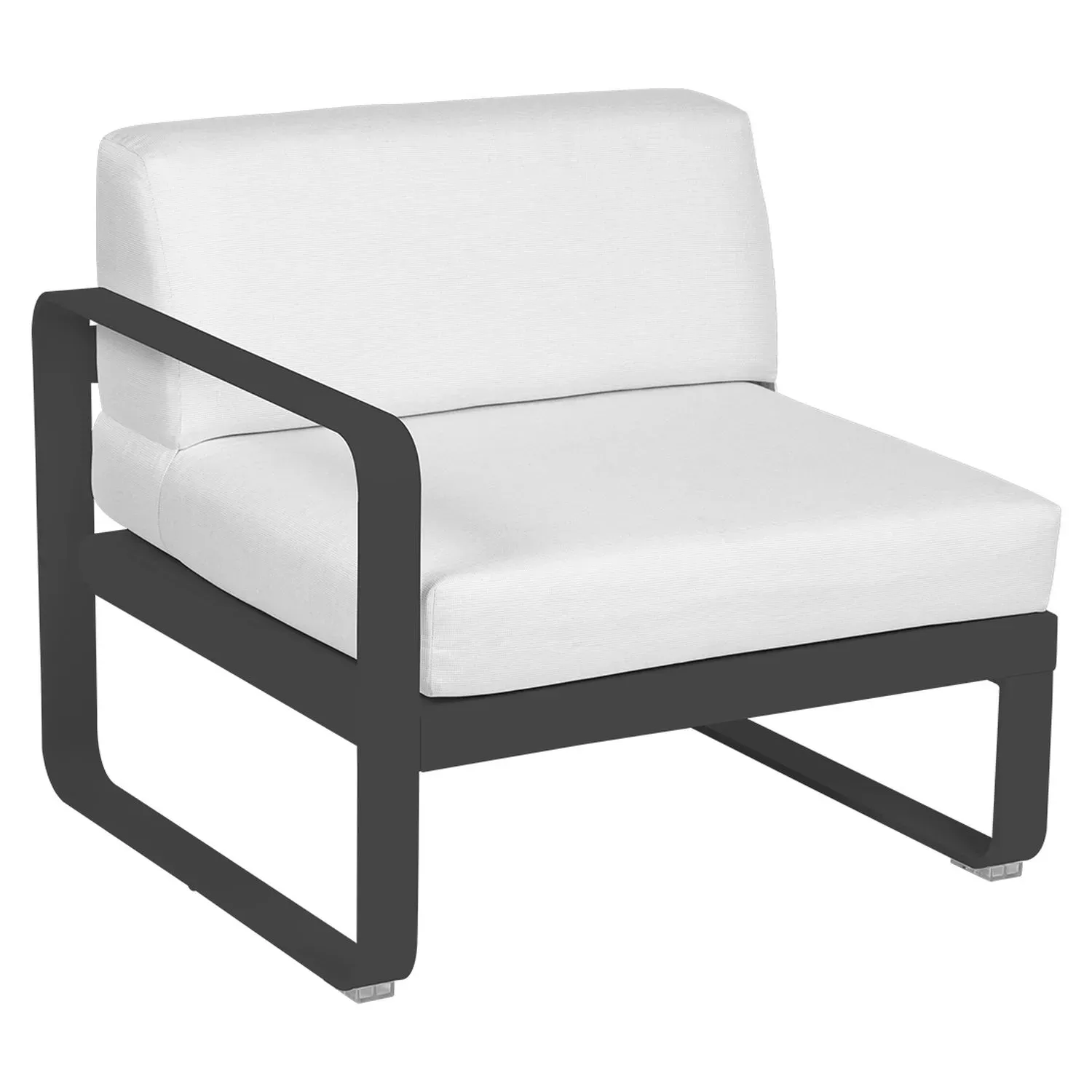 Fermob Fauteuil modulable gauche BELLEVIE - 47 anthracite mat - blanc grisé